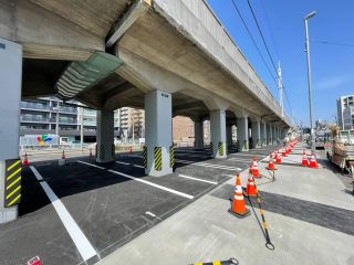 名古屋市　中区　月極駐車場　新設ライン工事